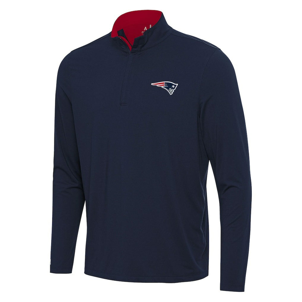 New England Patriots Antigua Content Quarter-Zip Pullover Top - Navy/Red - NFL