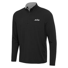 New York Jets Antigua Content Quarter-Zip Pullover Top - Black/Gray - NFL