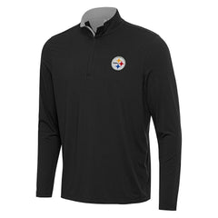 Pittsburgh Steelers Antigua Content Quarter-Zip Pullover Top - Black/Gray - NFL