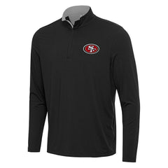 San Francisco 49ers Antigua Content Quarter-Zip Pullover Top - Black/Gray - NFL