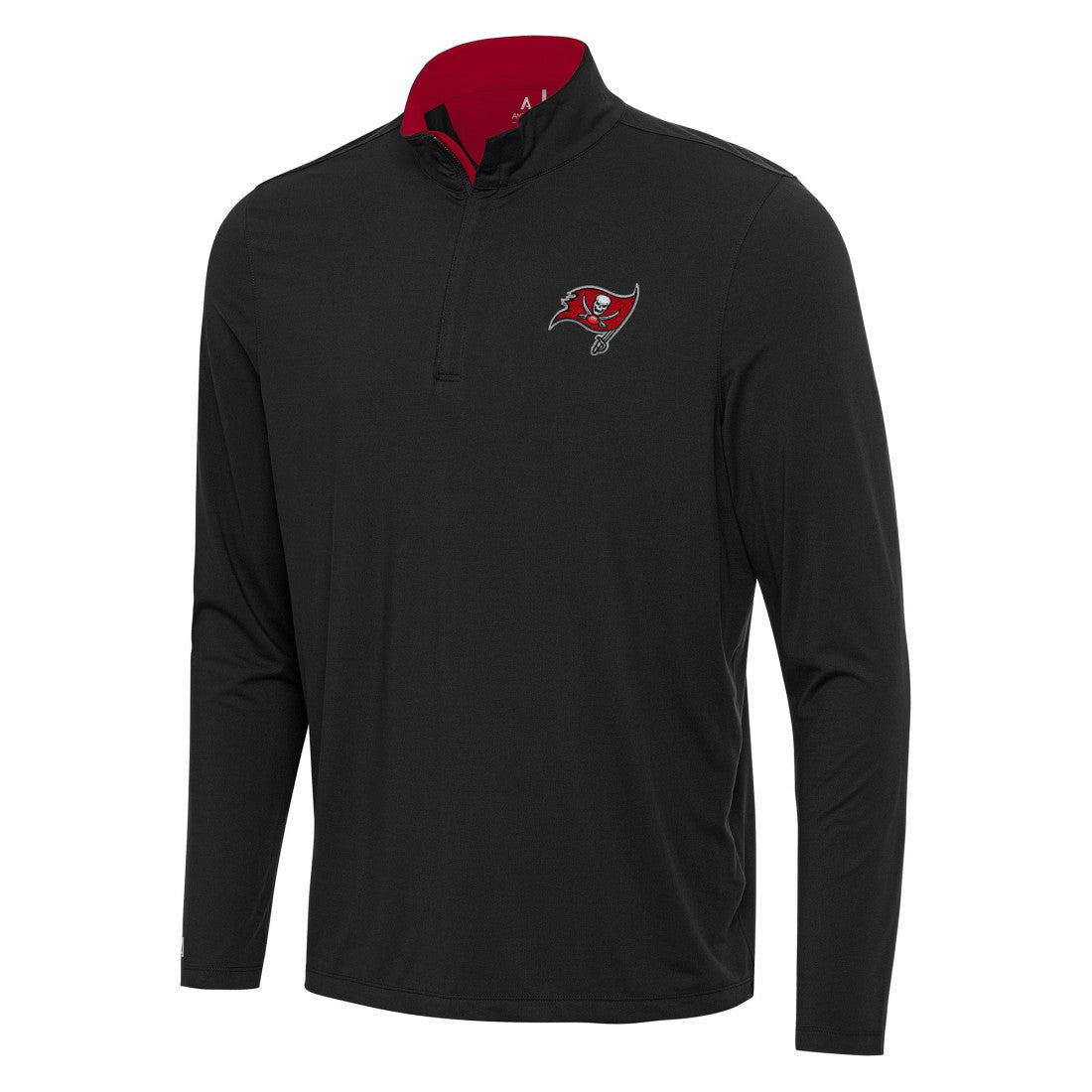 Tampa Bay Buccaneers Antigua Content Quarter-Zip Pullover Top - Black/Red - NFL