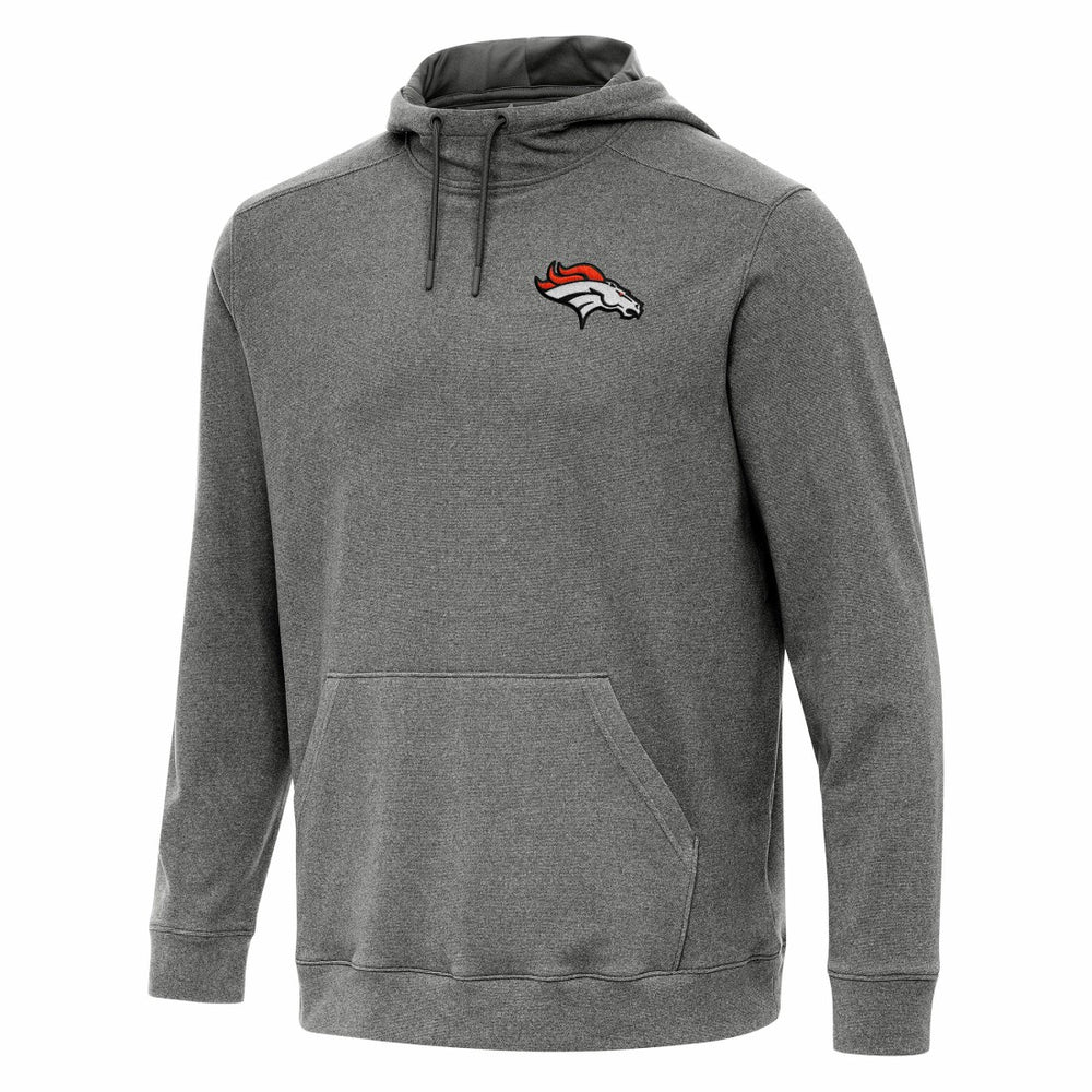 Denver Broncos Antigua Cloud Pullover Hoodie - Heather Black - NFL