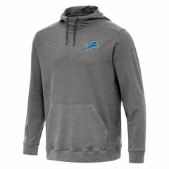 Detroit Lions Antigua Cloud Pullover Hoodie - Heather Black - NFL