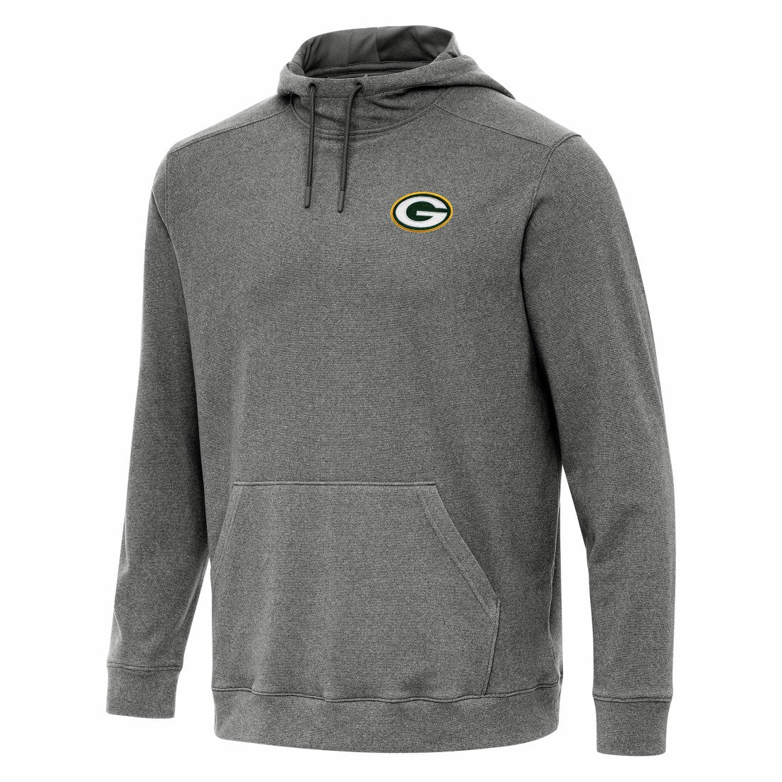 Green Bay Packers Antigua Cloud Pullover Hoodie - Heather Black - NFL