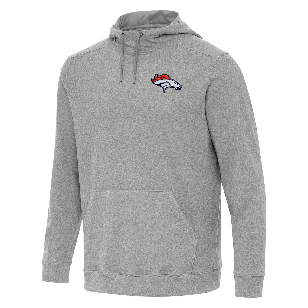Denver Broncos Antigua Cloud Pullover Hoodie - Heather Gray - NFL