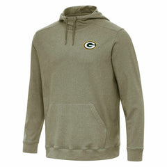Green Bay Packers Antigua Cloud Pullover Hoodie - Olive - NFL