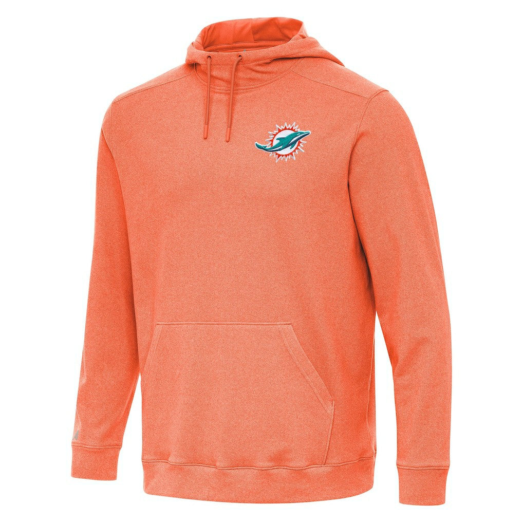 Miami Dolphins Antigua Cloud Pullover Hoodie - Heather Orange - NFL