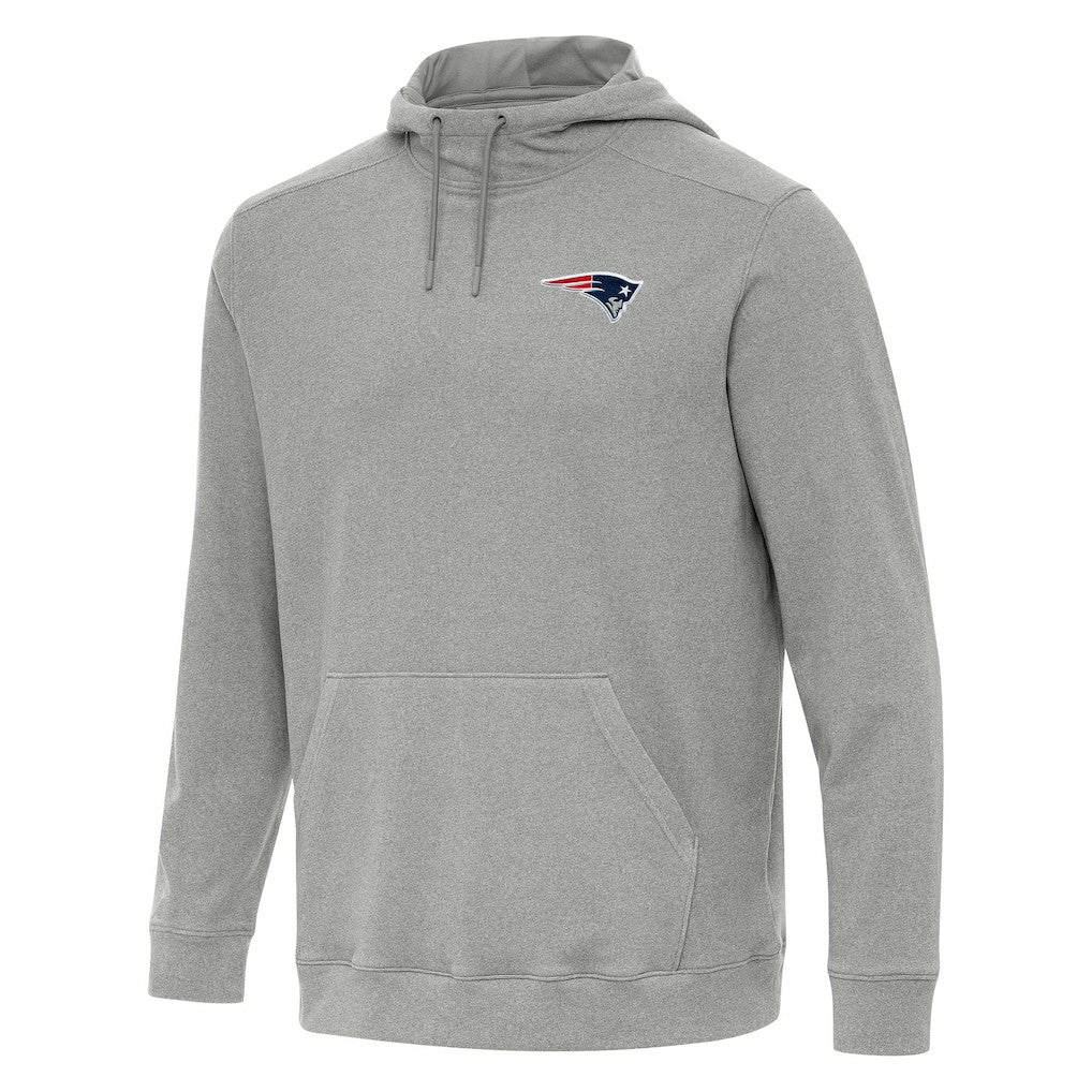 New England Patriots Antigua Cloud Pullover Hoodie - Heather Gray - NFL
