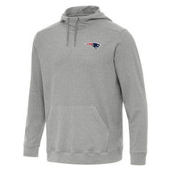 New England Patriots Antigua Cloud Pullover Hoodie - Heather Gray - NFL
