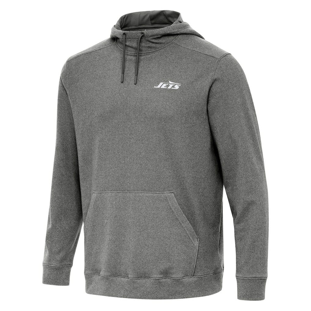 New York Jets Antigua Cloud Pullover Hoodie - Heather Black - NFL
