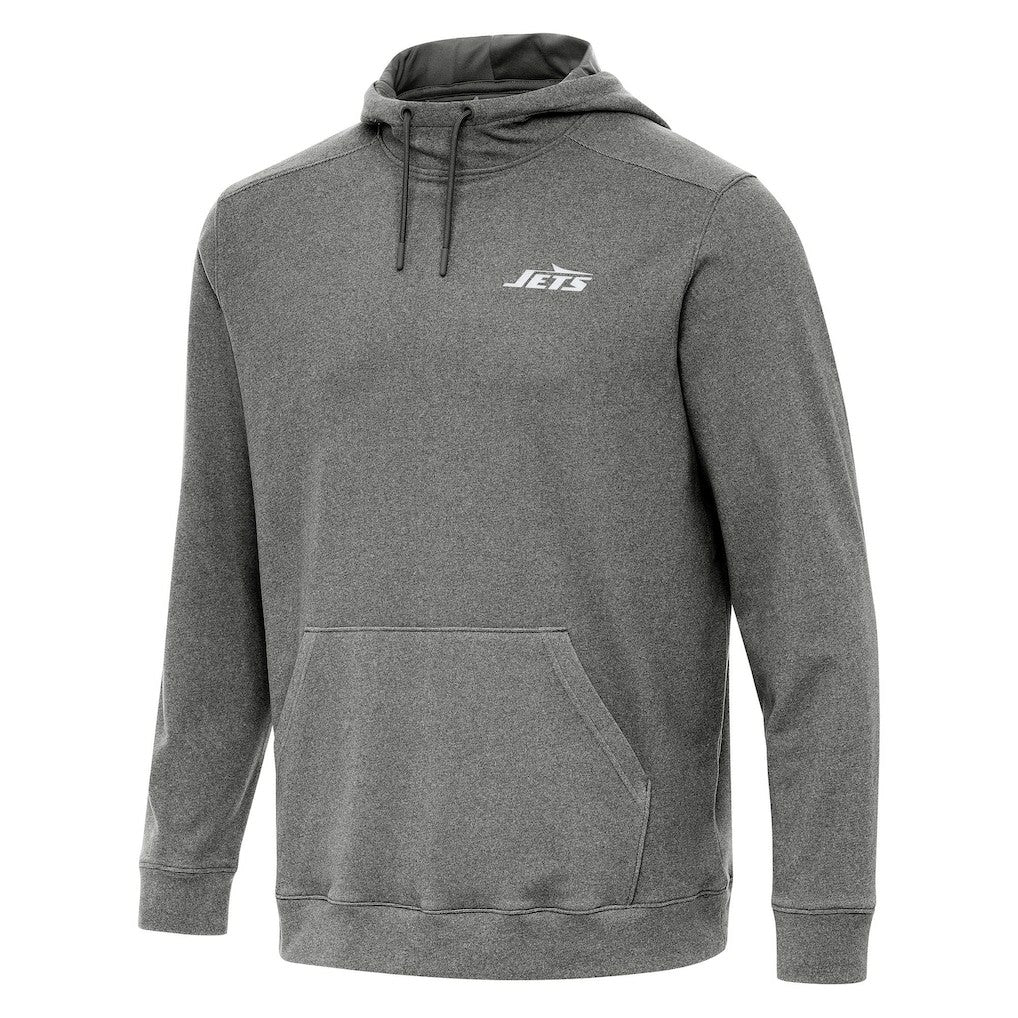 New York Jets Antigua Cloud Pullover Hoodie - Heather Black - NFL