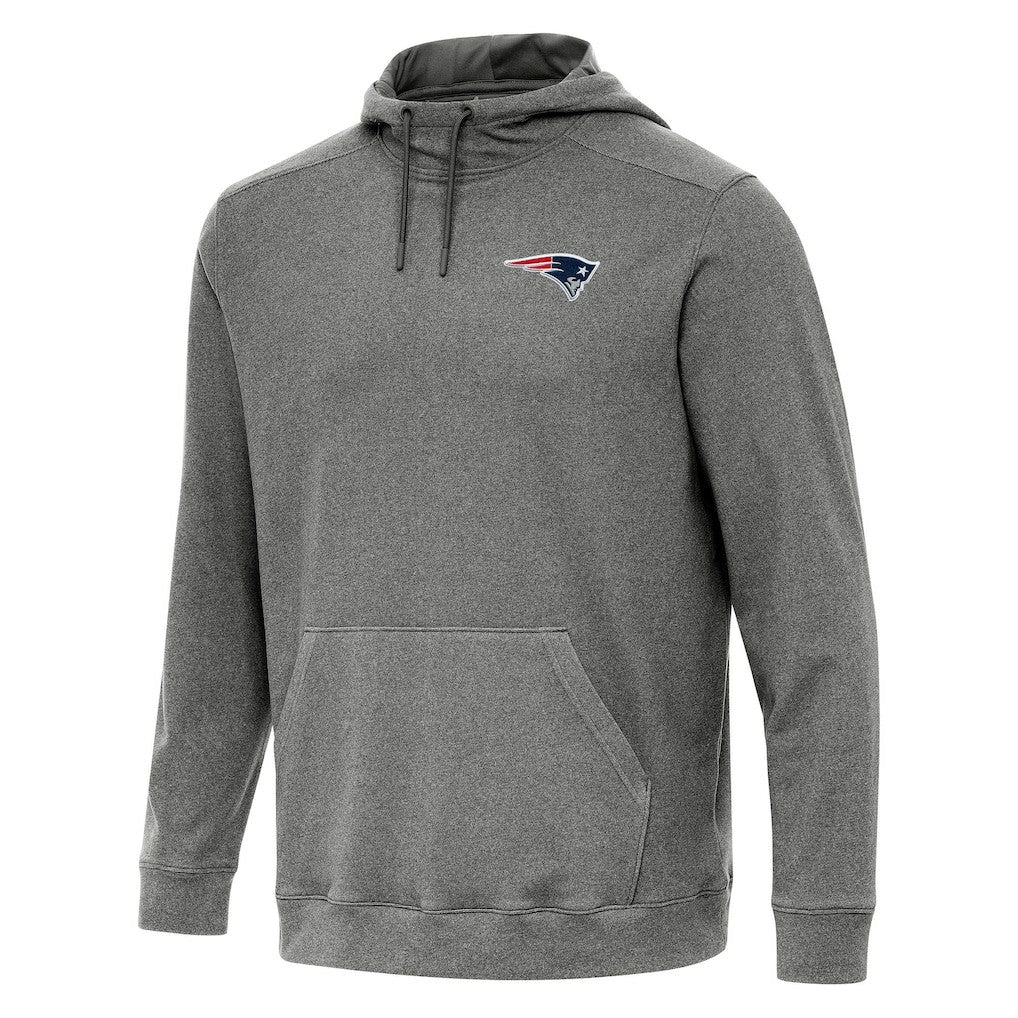 New England Patriots Antigua Cloud Pullover Hoodie - Heather Black - NFL