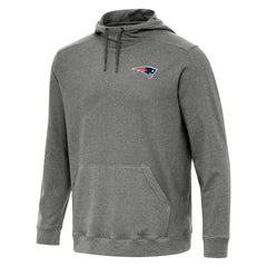 New England Patriots Antigua Cloud Pullover Hoodie - Heather Black - NFL