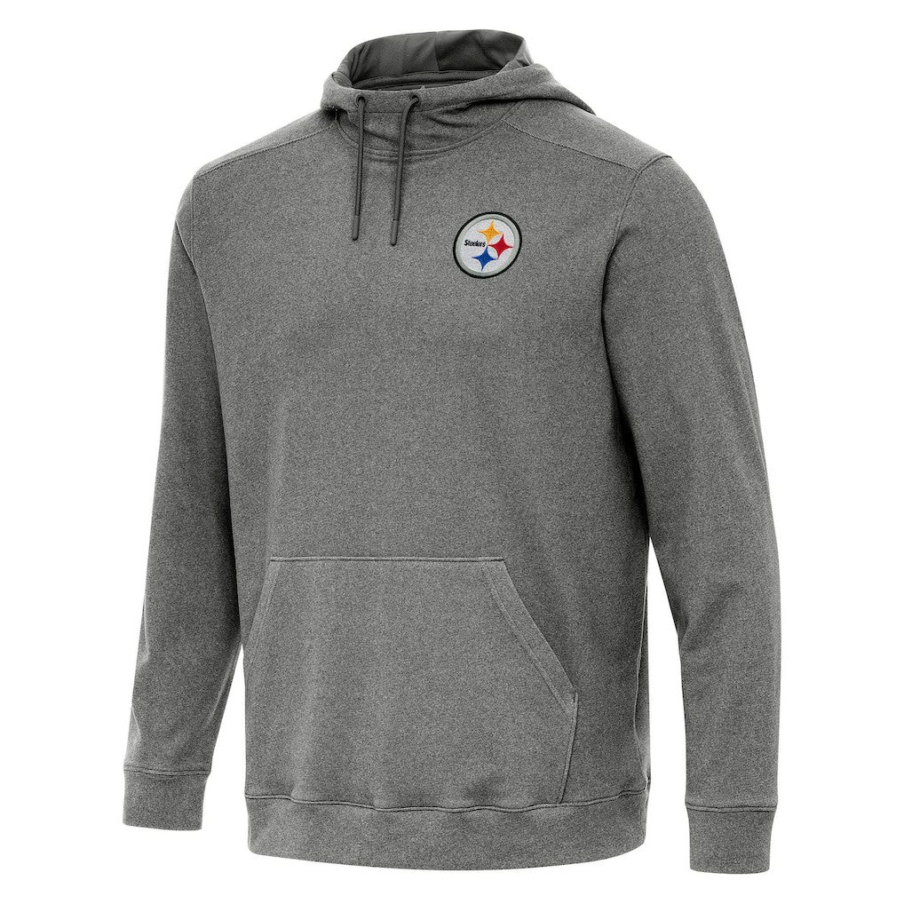 Pittsburgh Steelers Antigua Cloud Pullover Hoodie - Heather Black - NFL