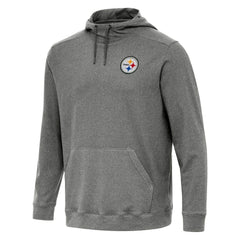 Pittsburgh Steelers Antigua Cloud Pullover Hoodie - Heather Black - NFL