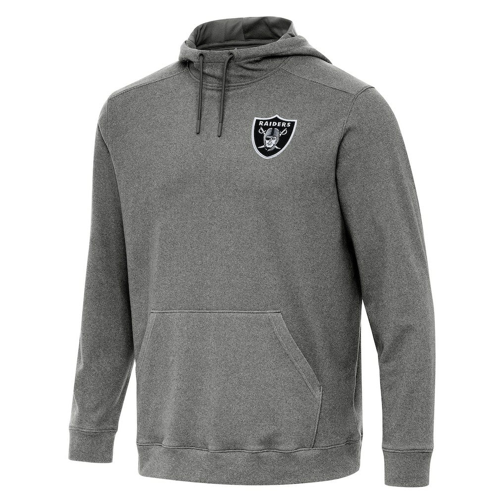 Las Vegas Raiders Antigua Cloud Pullover Hoodie - Heather Black - NFL