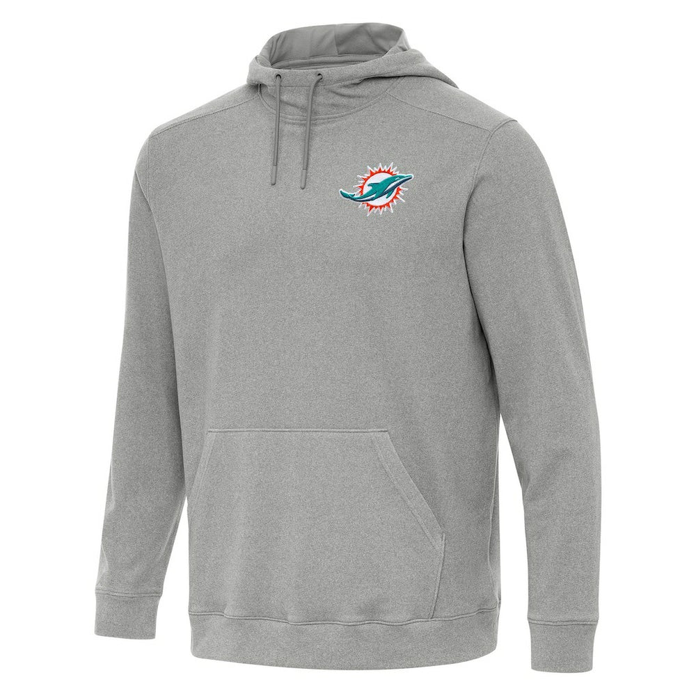 Miami Dolphins Antigua Cloud Pullover Hoodie - Heather Gray - NFL