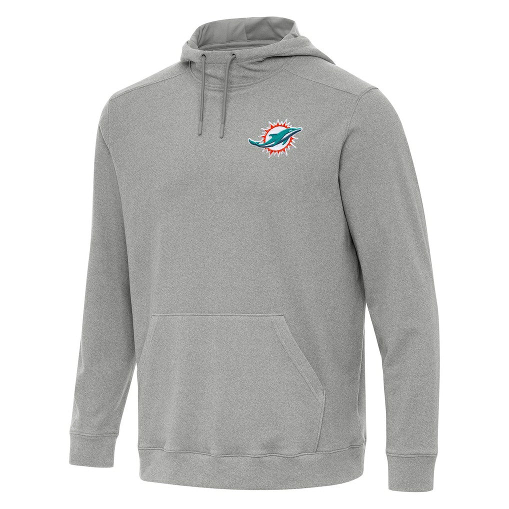 Miami Dolphins Antigua Cloud Pullover Hoodie - Heather Gray - NFL