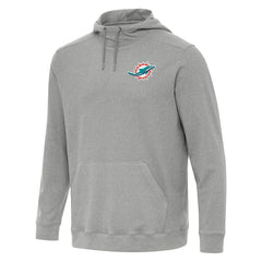 Miami Dolphins Antigua Cloud Pullover Hoodie - Heather Gray - NFL