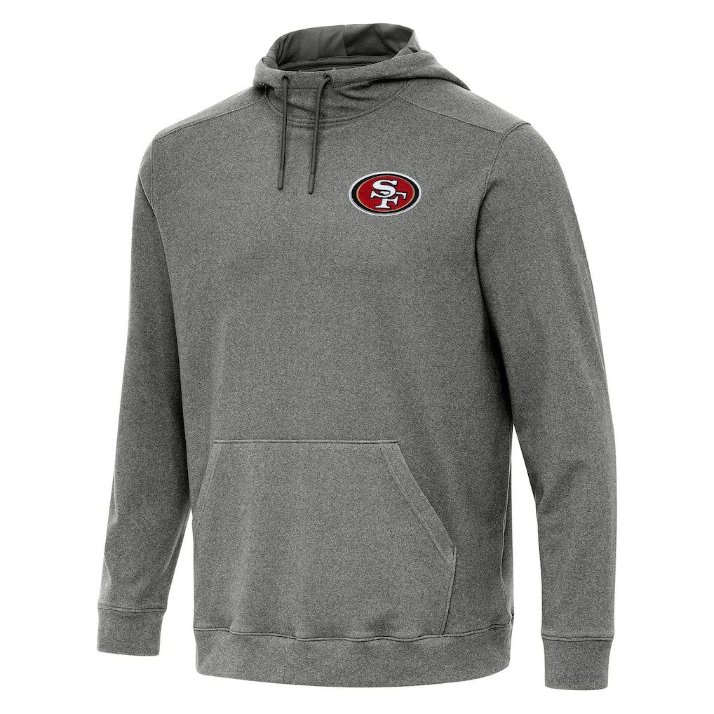 San Francisco 49ers Antigua Cloud Pullover Hoodie - Heather Black - NFL