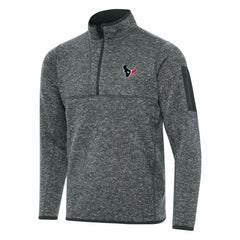 Houston Texans Antigua Fortune Quarter-Zip Pullover Jacket - Heather Charcoal - NFL