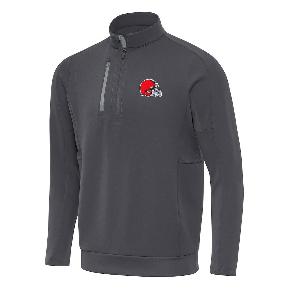 Cleveland Browns Antigua Generation Quarter-Zip Pullover Top - Pewter - NFL