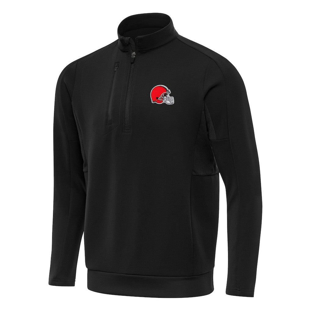 Cleveland Browns Antigua Generation Quarter-Zip Pullover Top - Black - NFL
