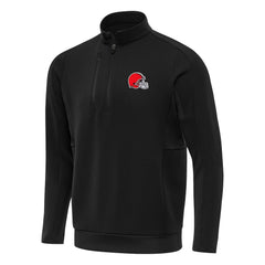 Cleveland Browns Antigua Generation Quarter-Zip Pullover Top - Black - NFL