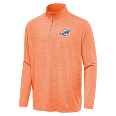 Miami Dolphins Antigua Hunk Quarter-Zip Jacket - Heather Orange - NFL