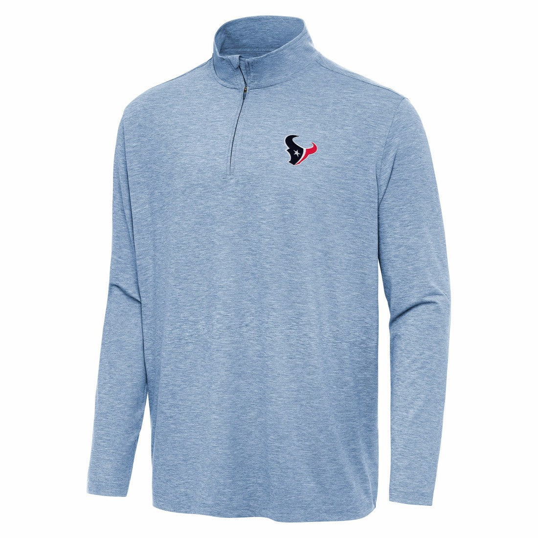 Houston Texans Antigua Hunk Quarter-Zip Jacket - Heather Royal - NFL