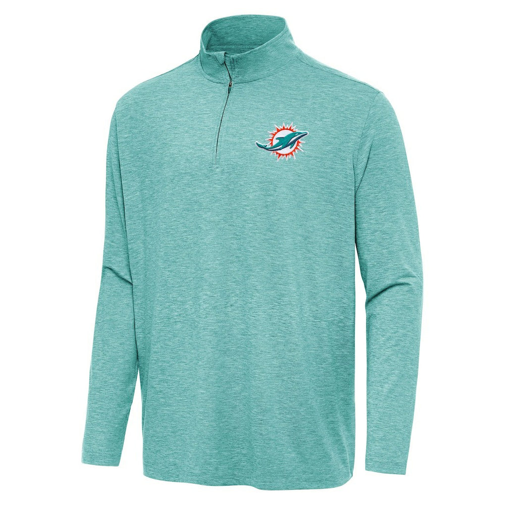 Miami Dolphins Antigua Hunk Quarter-Zip Jacket - Heather Aqua - NFL