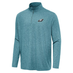 Philadelphia Eagles Antigua Hunk Quarter-Zip Jacket - Heather Midnight Green - NFL