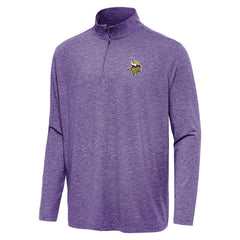 Minnesota Vikings Antigua Hunk Quarter-Zip Jacket - Heather Purple - NFL
