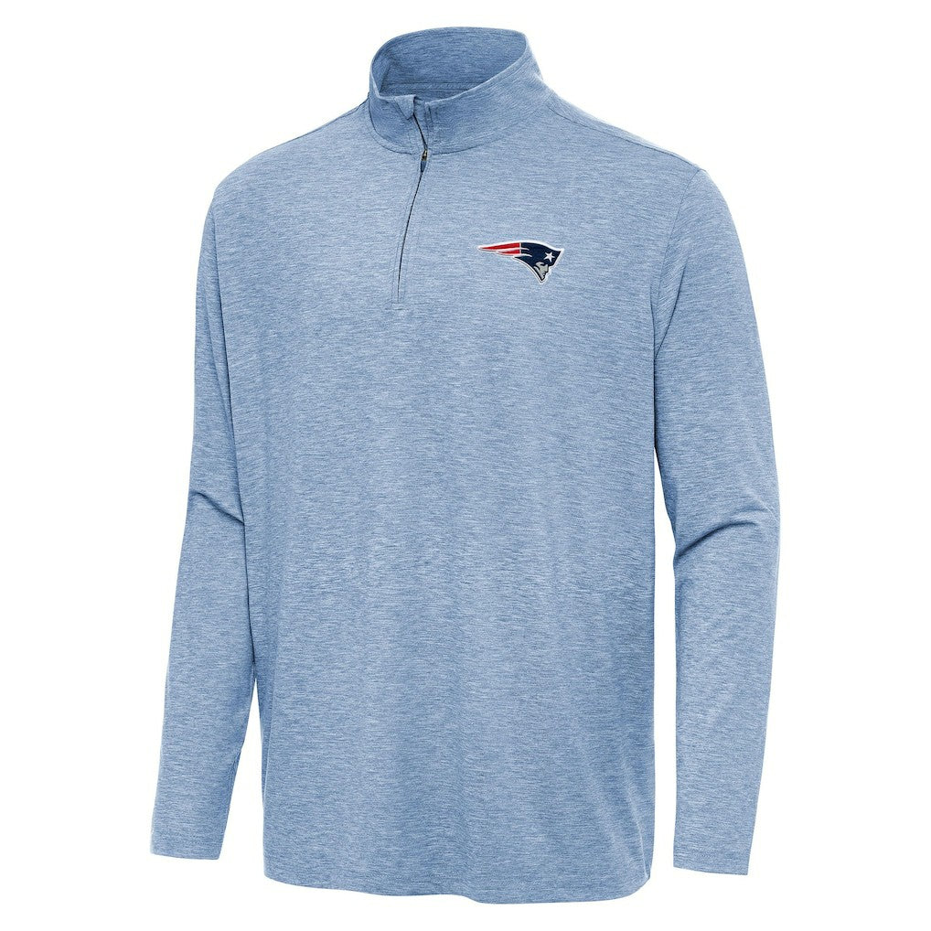 New England Patriots Antigua Hunk Quarter-Zip Jacket - Heather Royal - NFL