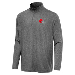 Cleveland Browns Antigua Hunk Quarter-Zip Jacket - Heather Black - NFL