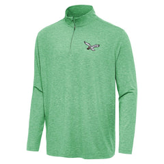 Philadelphia Eagles Antigua Hunk Quarter-Zip Jacket - Heather Kelly Green - NFL