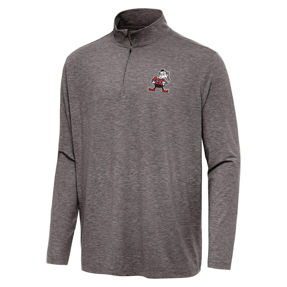 Cleveland Browns Antigua Hunk Quarter-Zip Jacket - Brown - NFL