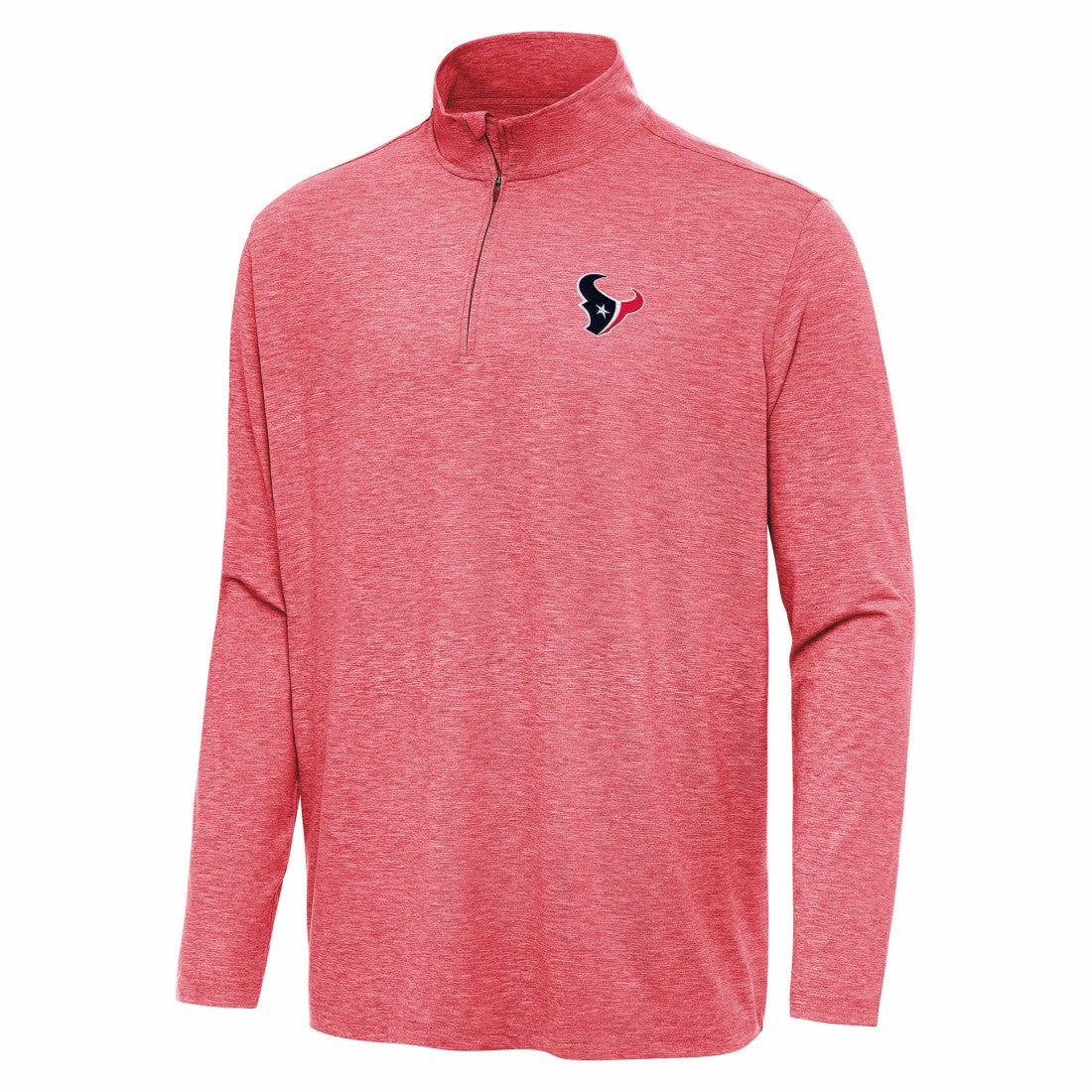 Houston Texans Antigua Hunk Quarter-Zip Jacket - Heather Red - NFL