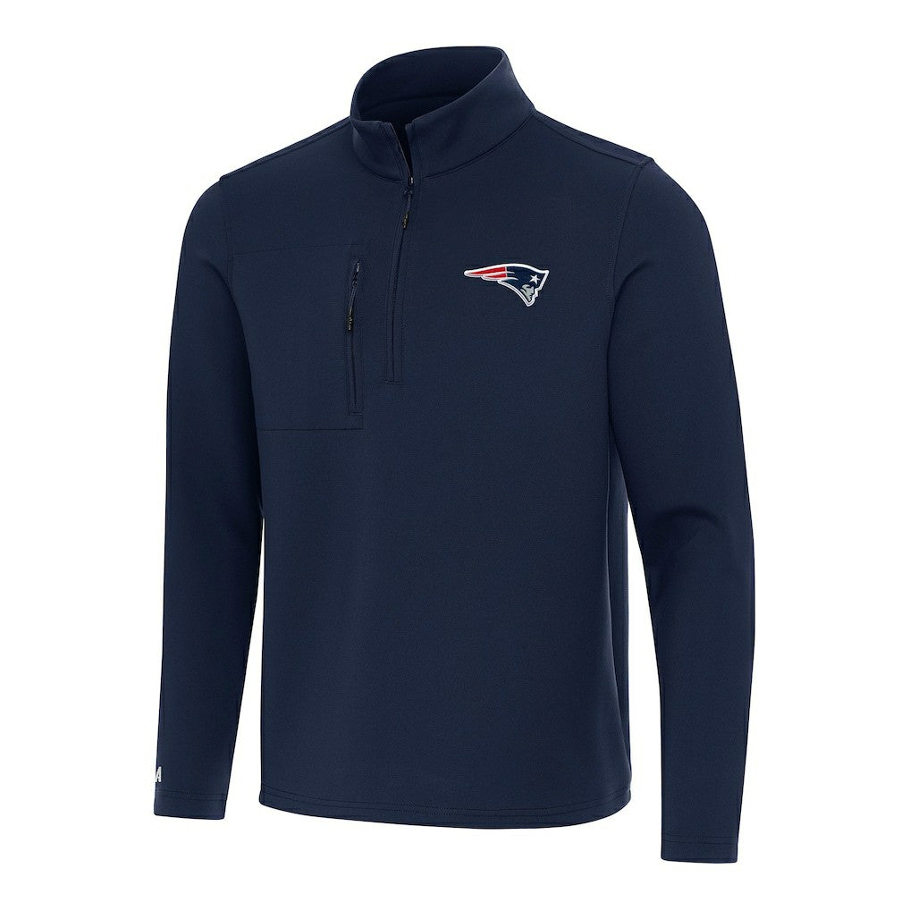 New England Patriots Antigua Insider Quarter-Zip Pullover Top - Navy - NFL