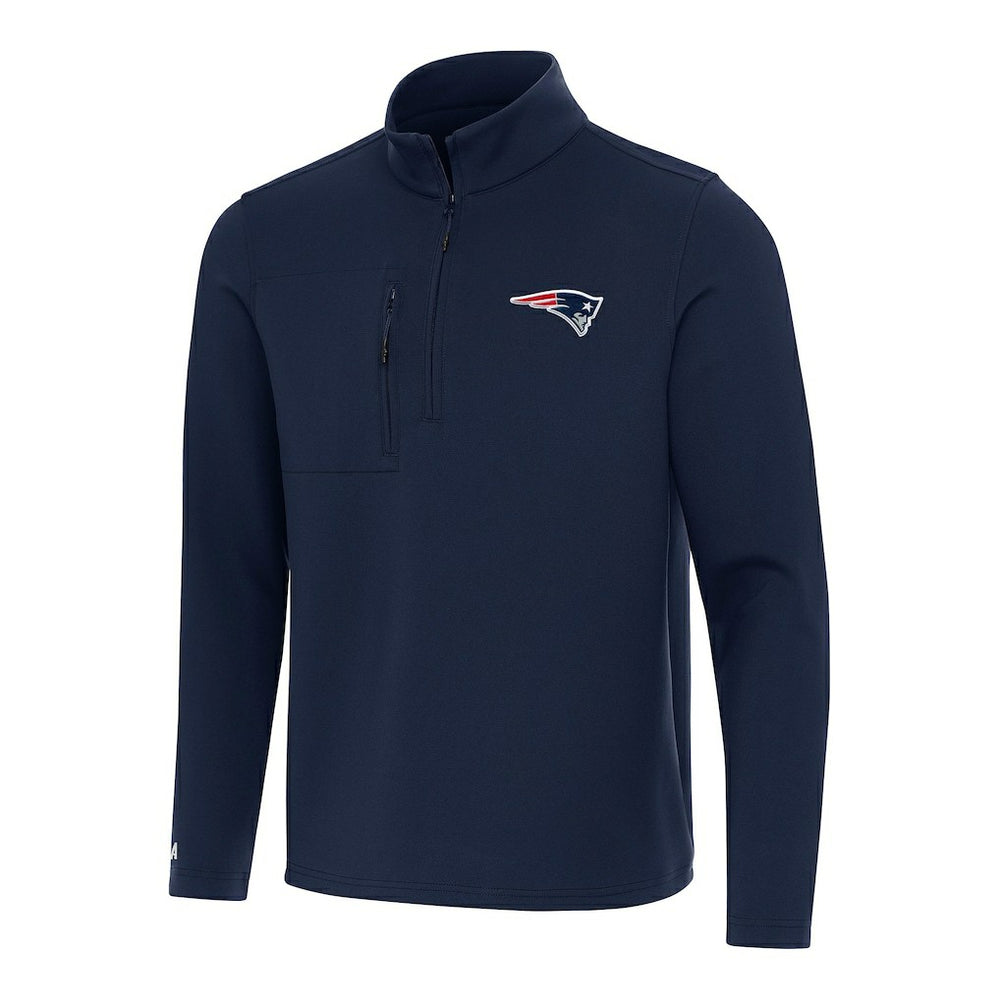 New England Patriots Antigua Insider Quarter-Zip Pullover Top - Navy - NFL