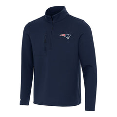 New England Patriots Antigua Insider Quarter-Zip Pullover Top - Navy - NFL