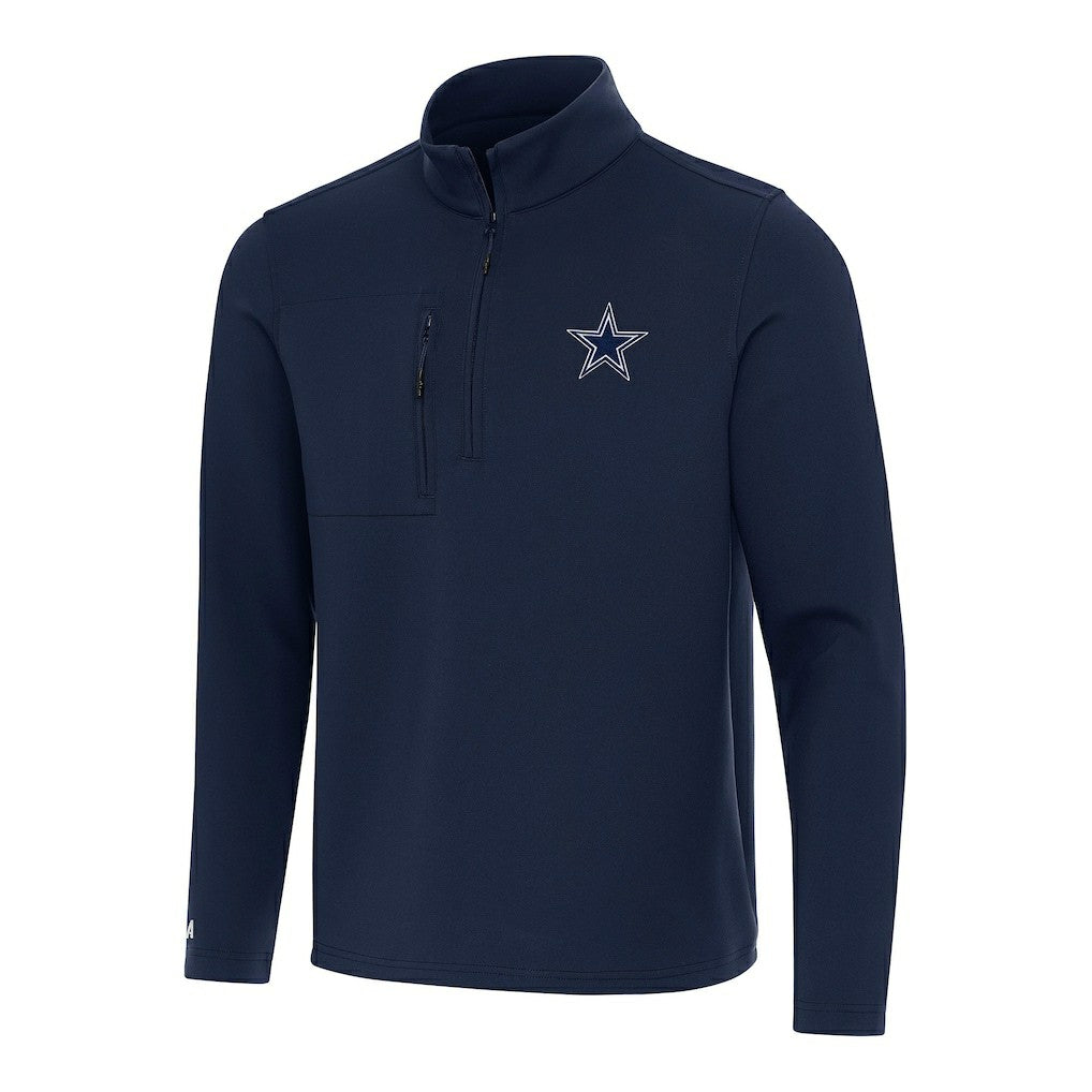 Dallas Cowboys Antigua Insider Quarter-Zip Pullover Top - Navy - NFL