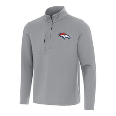 Denver Broncos Antigua Insider Quarter-Zip Pullover Top - Gray - NFL