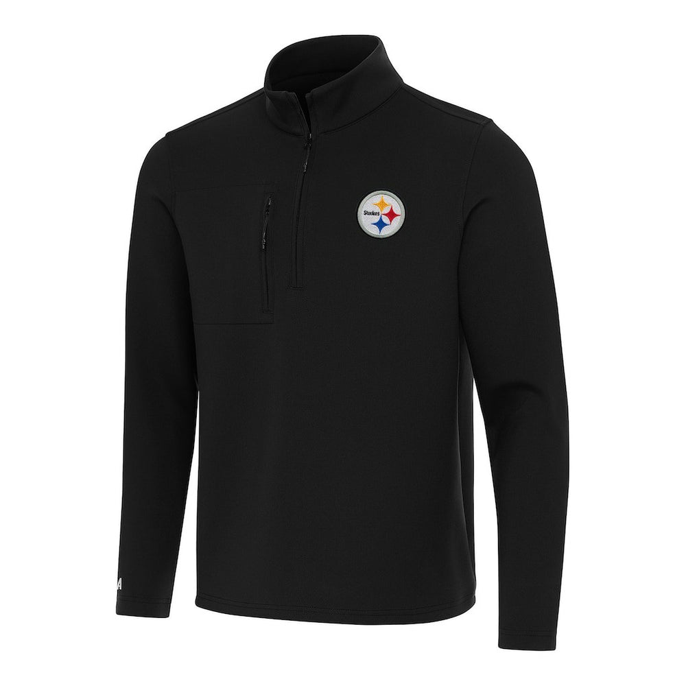 Pittsburgh Steelers Antigua Insider Quarter-Zip Pullover Top - Black - NFL
