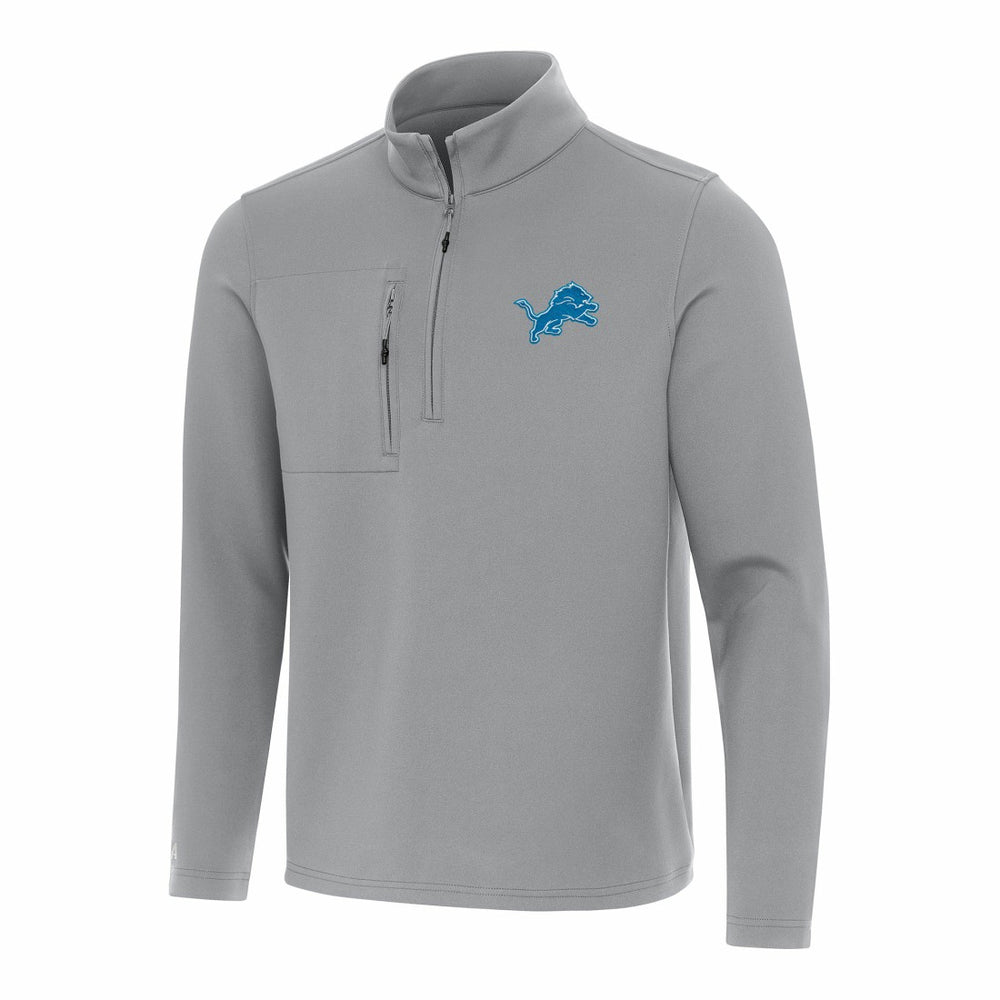Detroit Lions Antigua Insider Quarter-Zip Pullover Top - Gray - NFL