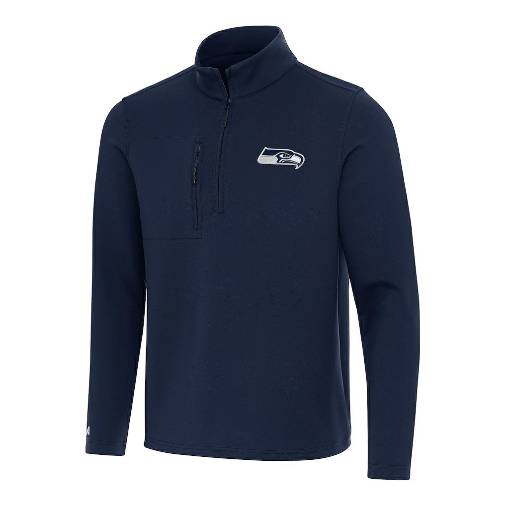 Seattle Seahawks Antigua Insider Quarter-Zip Pullover Top - College Navy - NFL