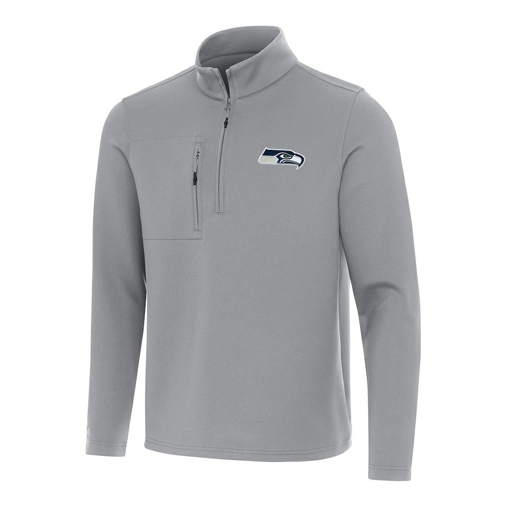 Seattle Seahawks Antigua Insider Quarter-Zip Pullover Top - Gray - NFL