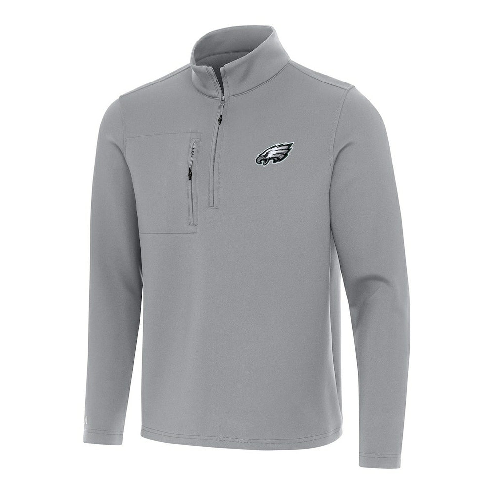 Philadelphia Eagles Antigua Insider Quarter-Zip Pullover Top - Gray - NFL