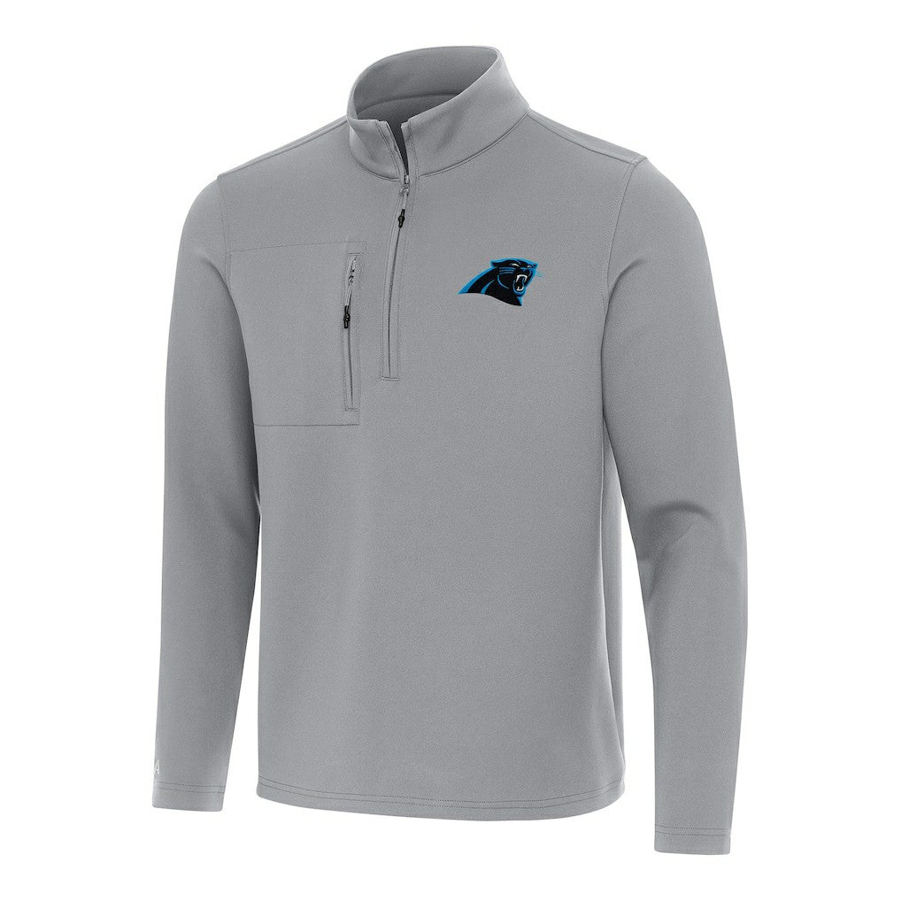 Carolina Panthers Antigua Insider Quarter-Zip Pullover Top - Gray - NFL