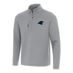 Carolina Panthers Antigua Insider Quarter-Zip Pullover Top - Gray - NFL